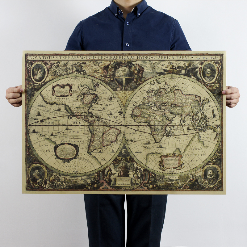 Star Map Poster - 1641 구 해상 차트 세계지도 지구지도,
