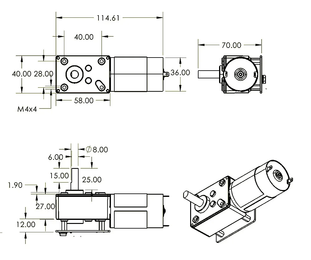 Robot Arm Motor - ASMC-LQ ASME-SQ 60/70/120KG 웜 기어 감속