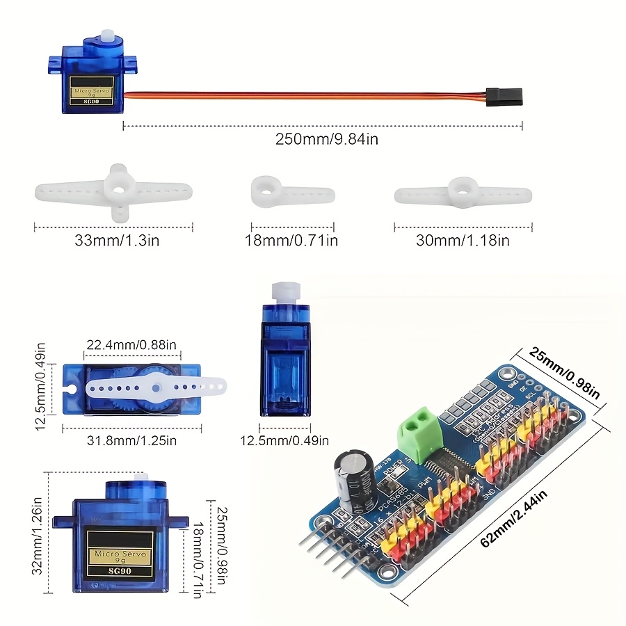 5개 SG90 9G 서보 모터 + 16채널 PWM 서보 - Robot Arm Motor 리뷰 및 가격
