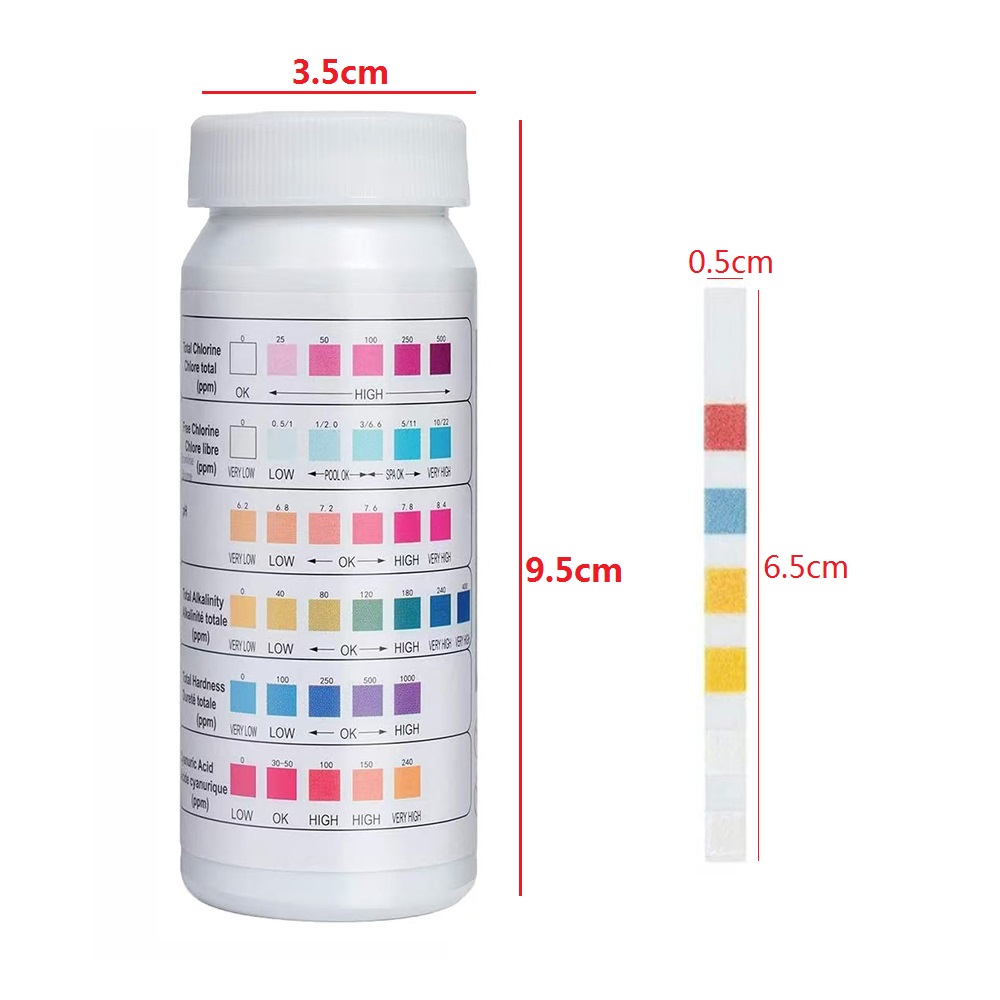 50pcs/병 다목적 6 in 1 염소 PH 테스트 스 - Ph Strip Test 리뷰 및 가격