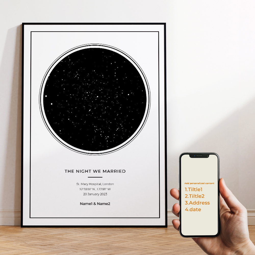현대적인 맞춤형 개인화된 밤하늘 별 지도 벽 예술 캔버 - Star Map Poster 리뷰 및 가격