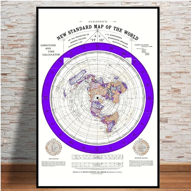 포스터 및 인쇄 1892 플랫 지구지도 영화 세계지도  - Star Map Poster 리뷰 및 가격