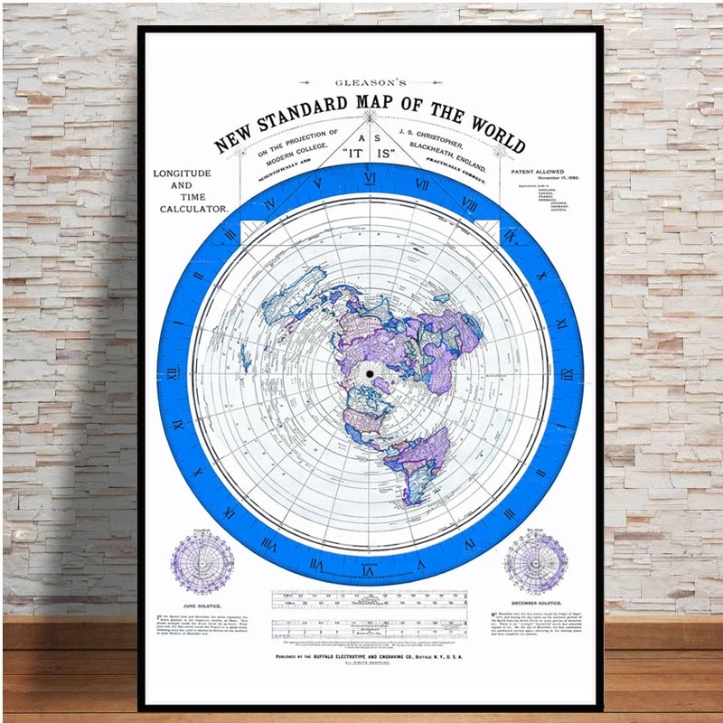 포스터 및 인쇄 1892 플랫 지구지도 영화 세계지도  - Star Map Poster 리뷰 및 가격