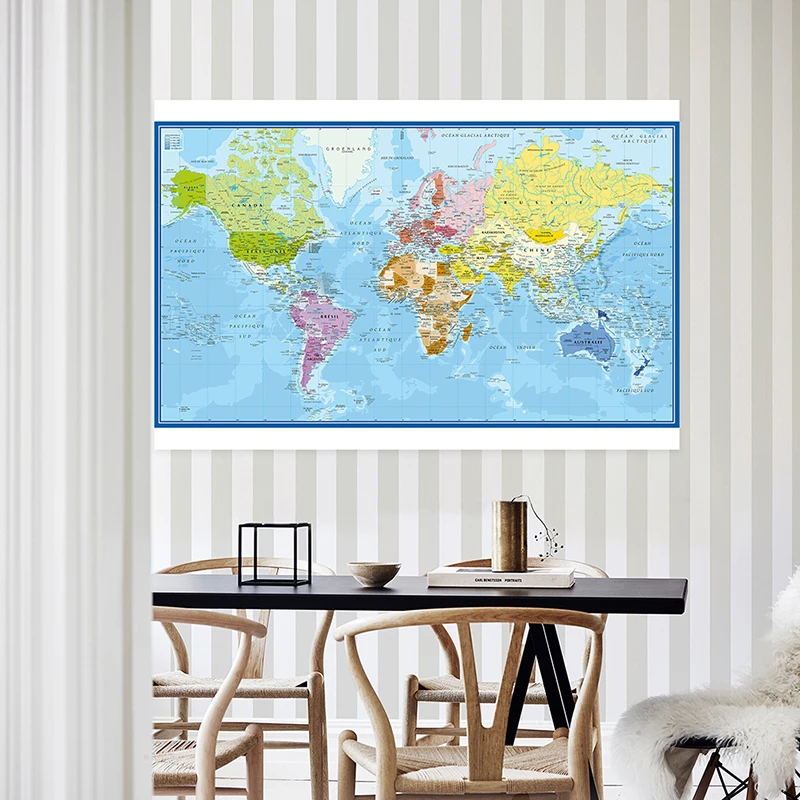 Carte Du Monde 세계지도 벽 포스터 프랑스어 - Star Map Poster 리뷰 및 가격